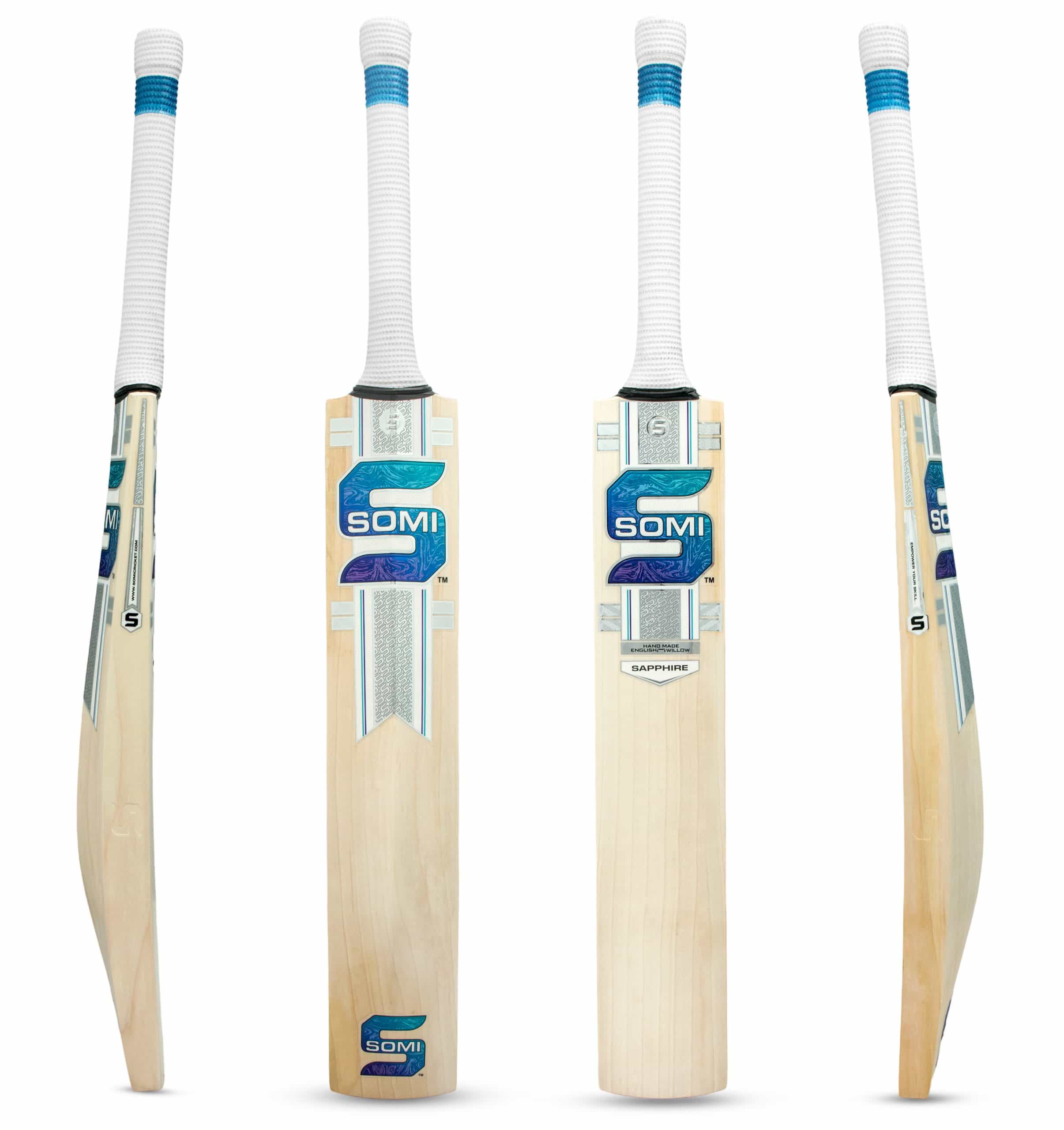 The SOMI Sapphire English Willow Cricket Bat - SH - Premium Cricket Equipment