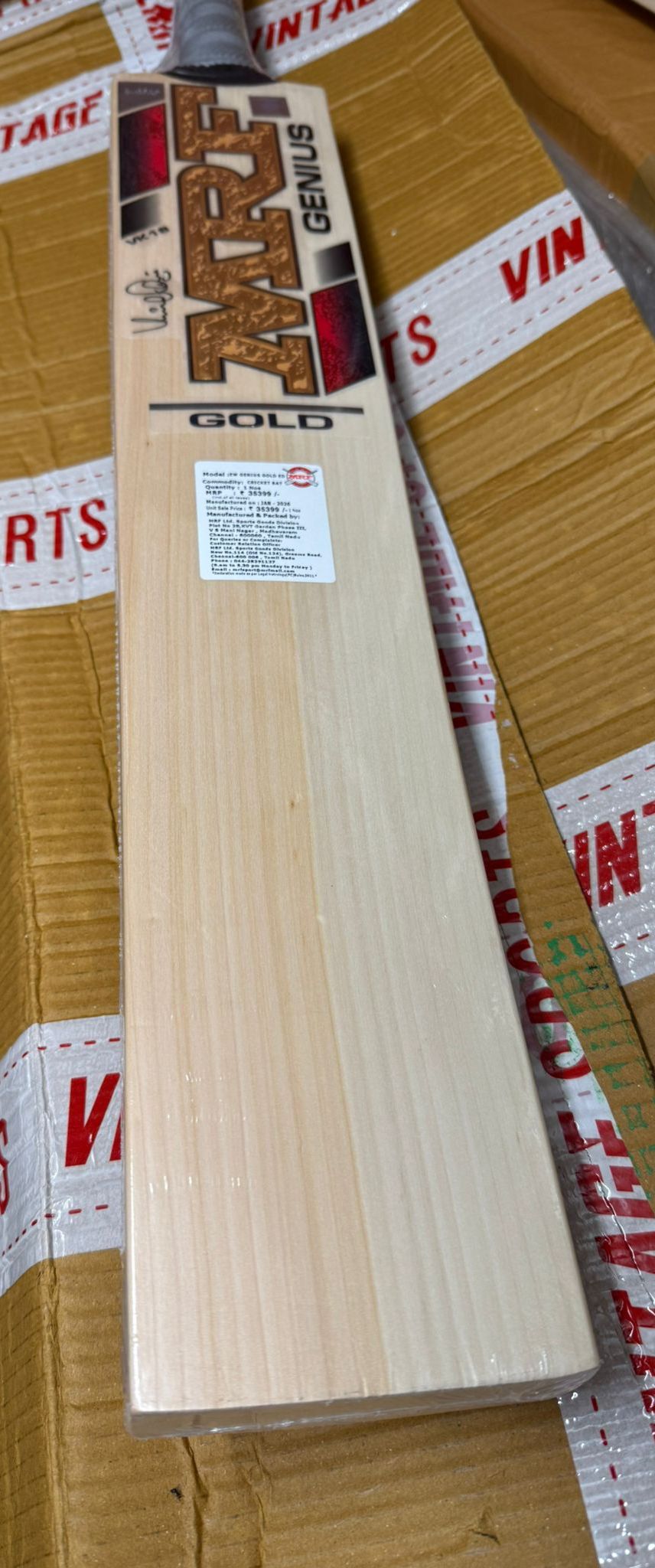 MRF VK GOLD EDITION ENGLISH WILLOW CRICKET BAT - Premium Cricket Equipment