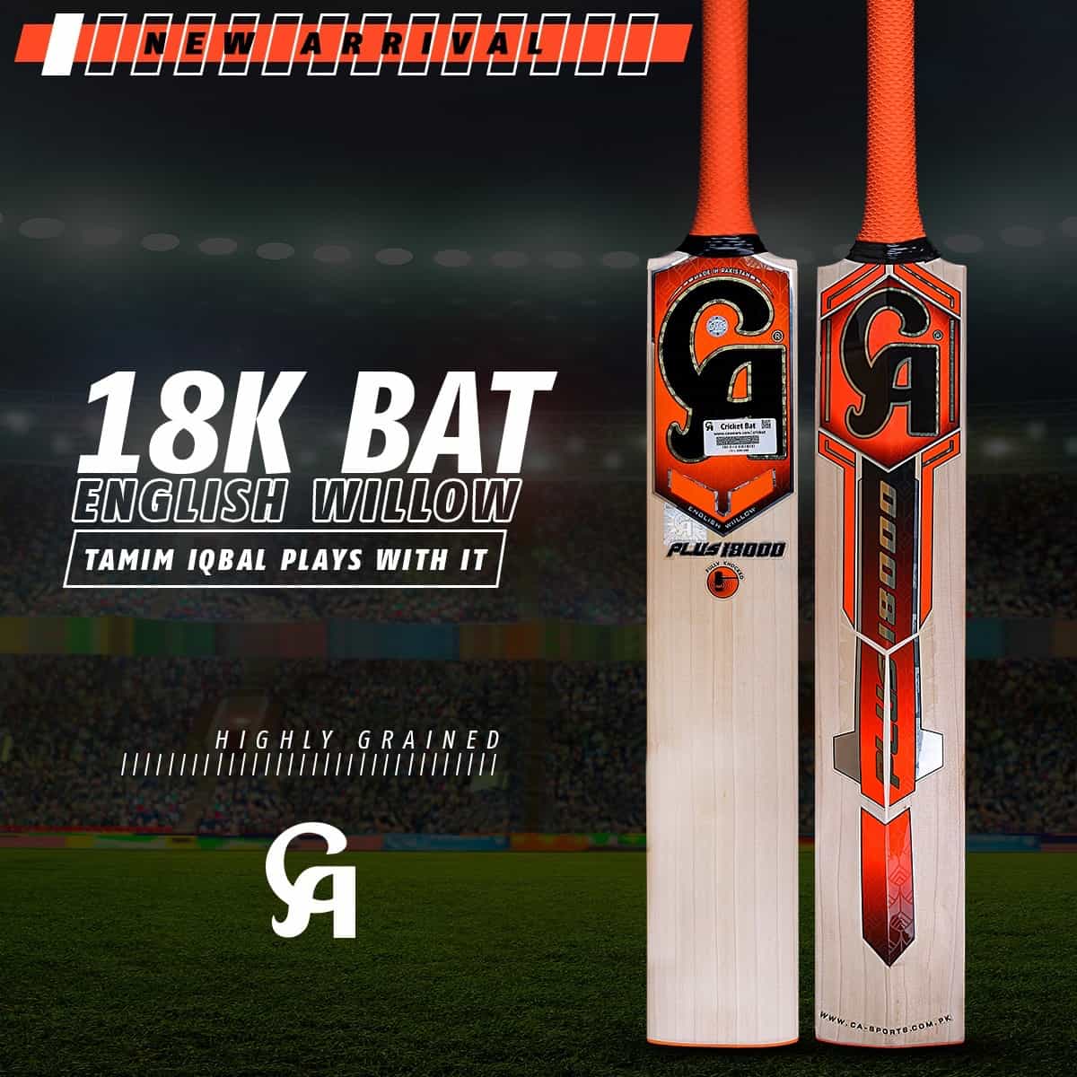 CA PLUS 18000 Willow Cricket Bat - Premium Cricket Equipment