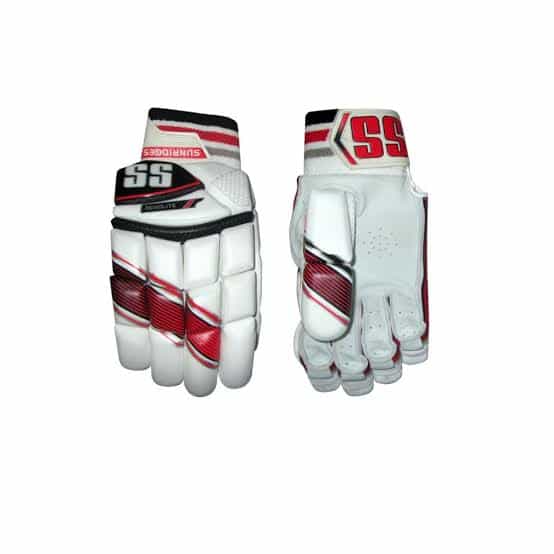 SS Aerolite Cricket Batting Gloves White, Black and Red (Right Hand) - Premium Cricket Equipment