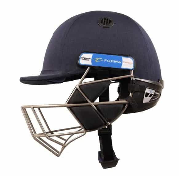 Forma AIR-CROSS PRO MAXX Mild Steel (FIXED GRILL) Stem guard included, Navy blue (S) - Premium Cricket Equipment