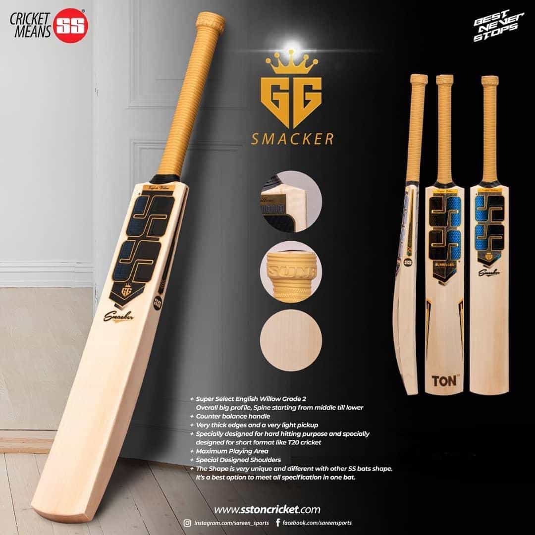 SS TON Smacker (Players) English Willow Cricket bat - Premium Cricket Equipment
