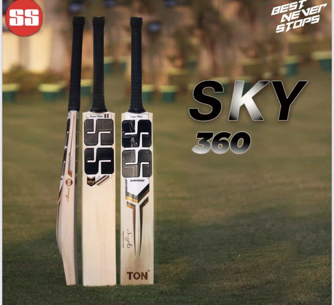 SS SKY 360 English Willow cricket bat - Premium Cricket Equipment