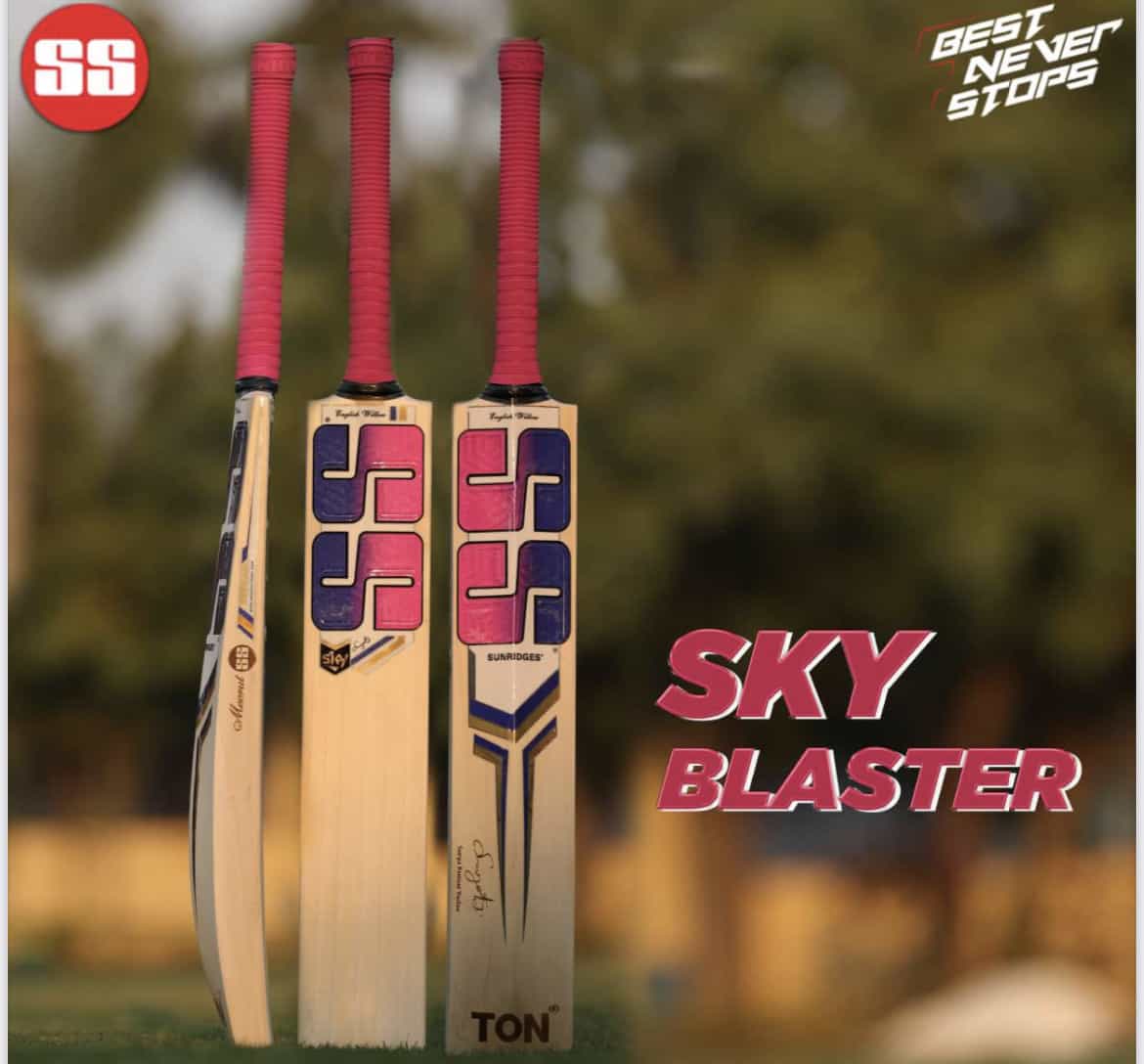 SS SKY Blaster English Willow cricket bat - Premium Cricket Equipment