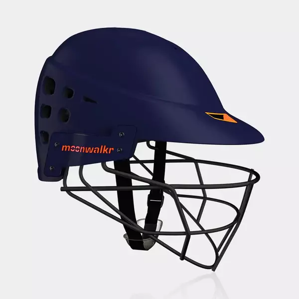 moonwalkr MIND 2.0 Helmet Navy blue (Stem guard not required) - Premium Cricket Equipment