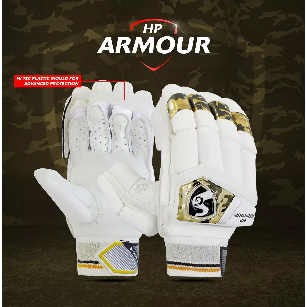 SG HP Armour Batting Gloves - Hardik Pandya Series - Premium Cricket Equipment
