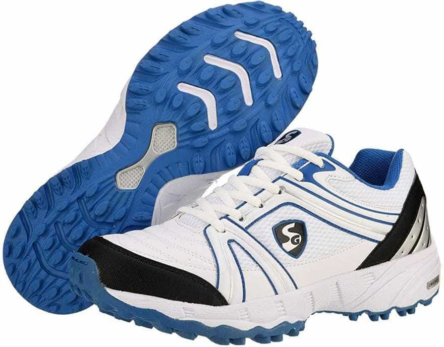 Shoe SG STEADLER 5.0 WHT/R.BLUE No. 7 - Premium Cricket Equipment