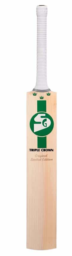 SG Triple Crown Original LE Grade 1 Worlds rare top grade English Willow Cricket Bat (with SG|Str8bat Sensor) - Premium Cricket Equipment