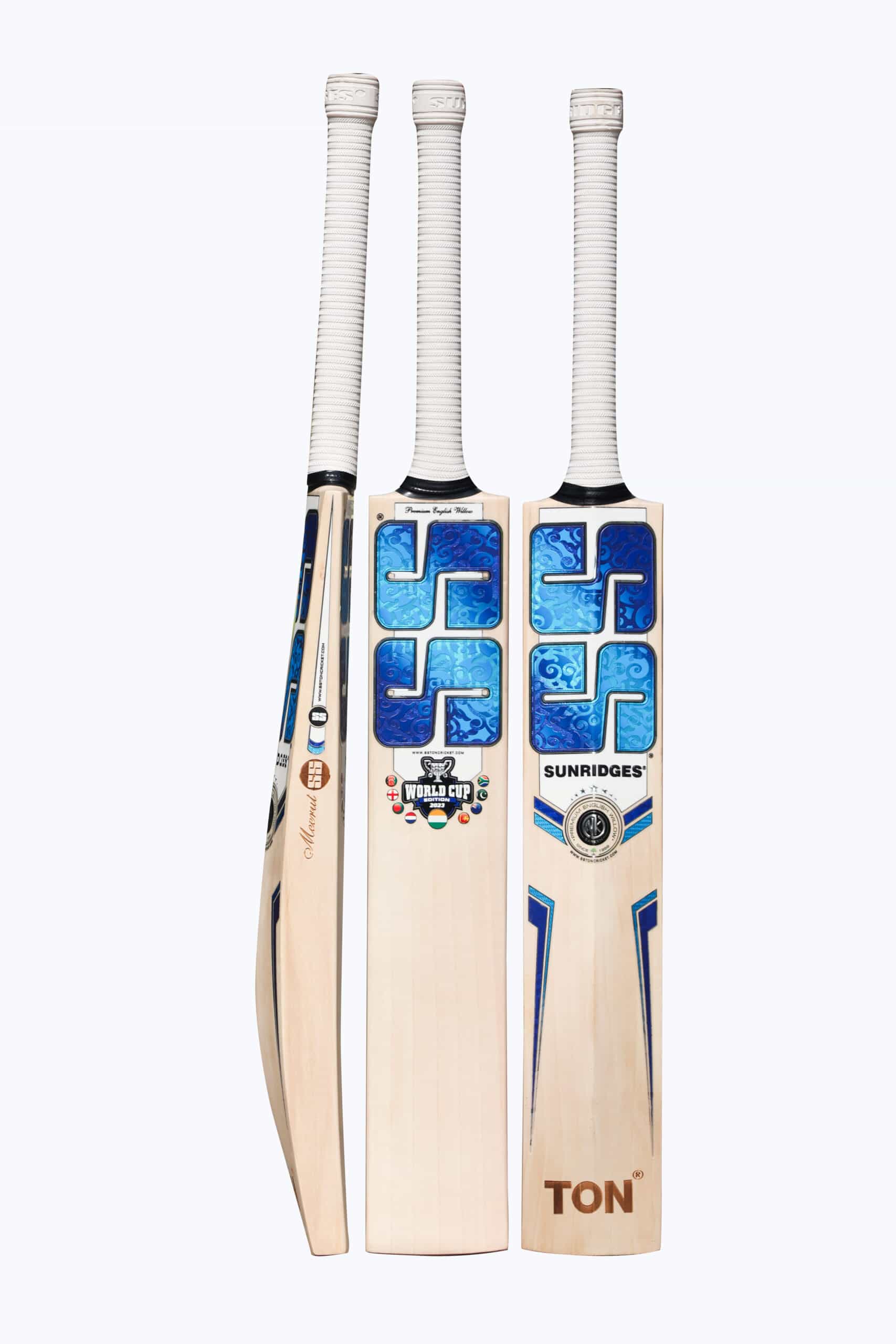SS World Cup Edition Blue English Willow Cricket Bat – SH - Premium Cricket Equipment